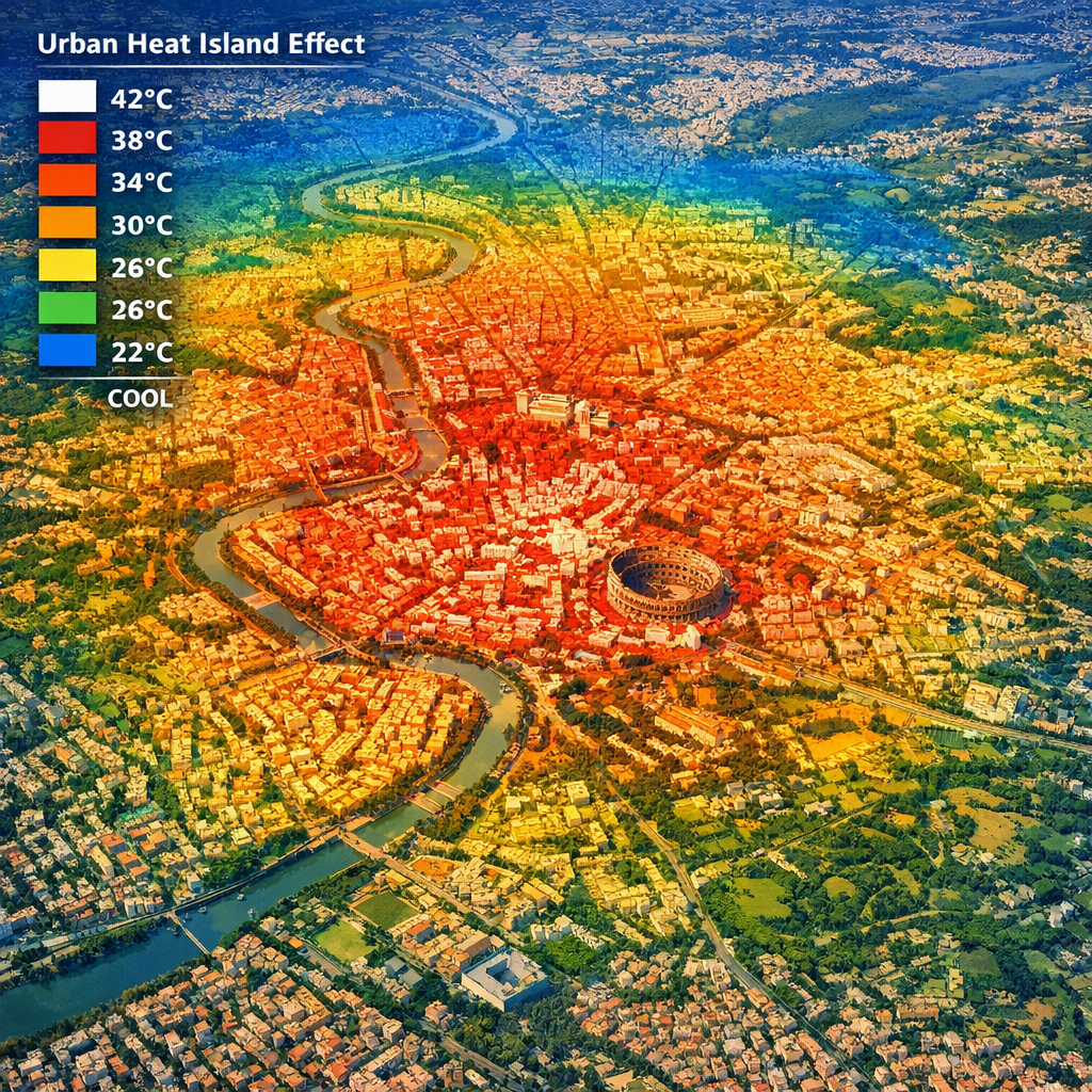 Rome’s Rising Temperatures: Understanding the Urban Heat Island Effect
